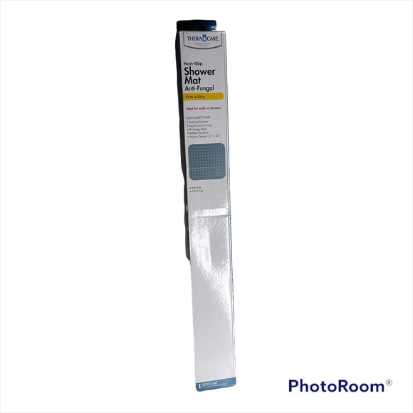 Theracare Shower Mat 21” x 20” Square Walk In Showers NEW Blue Non-Slip - Picture 1 of 9